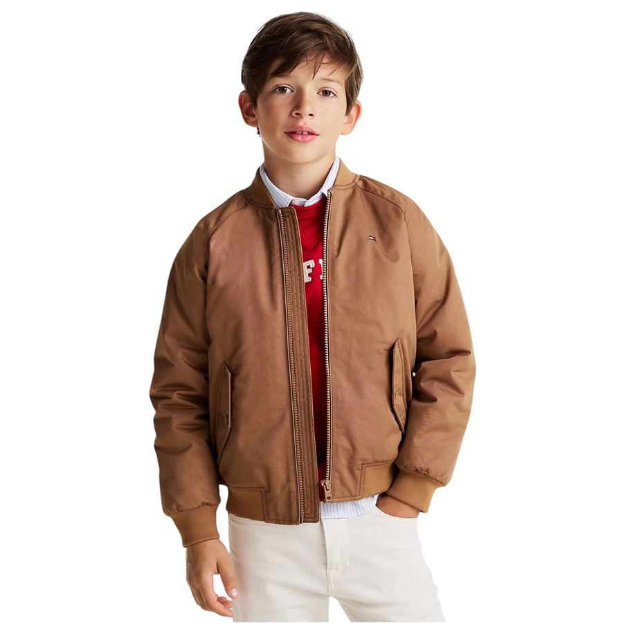 Giubbetto da bambino Bomber in twill con logo Tommy Hilfiger | THKB0KB09363GWA